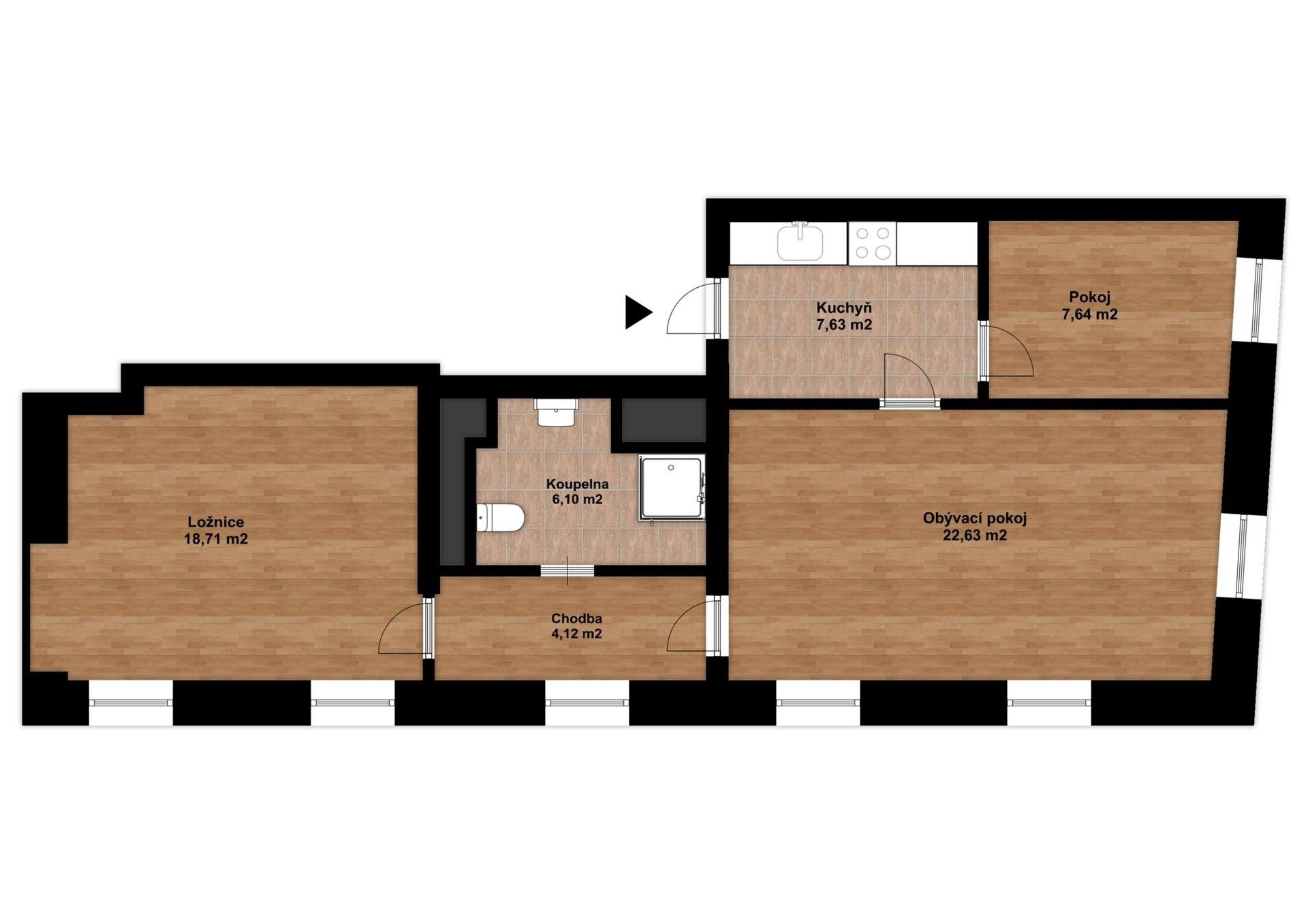 Prodej byt 3+1 - Dolní brána 49, Hostinné, 67 m² - 5