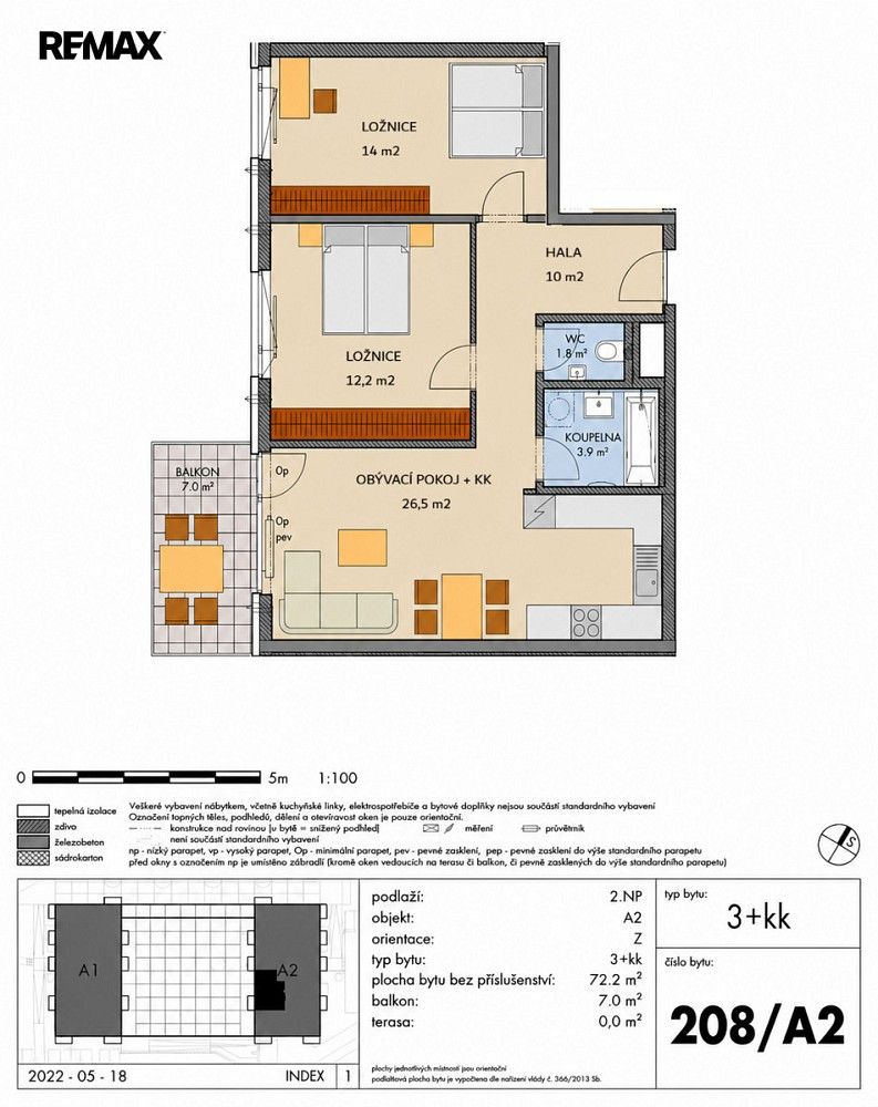Byt 3+kk · 72 m² · Praha 9 - 4