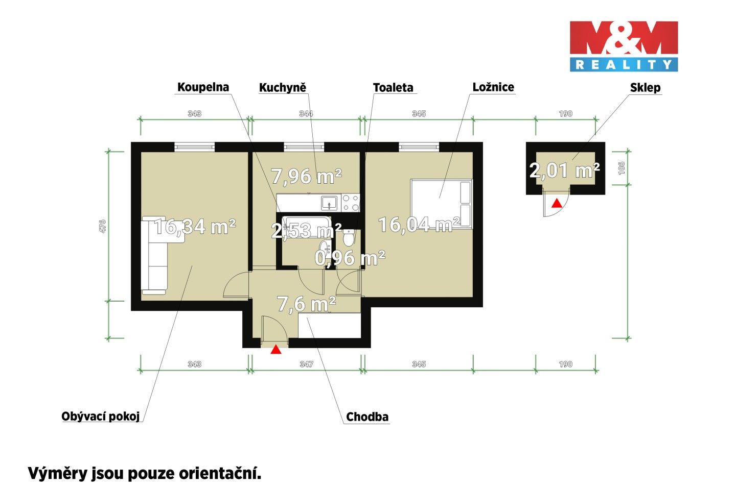 Prodej byt 2+1 - Za Stodolami, Kryry, 52 m² - 5