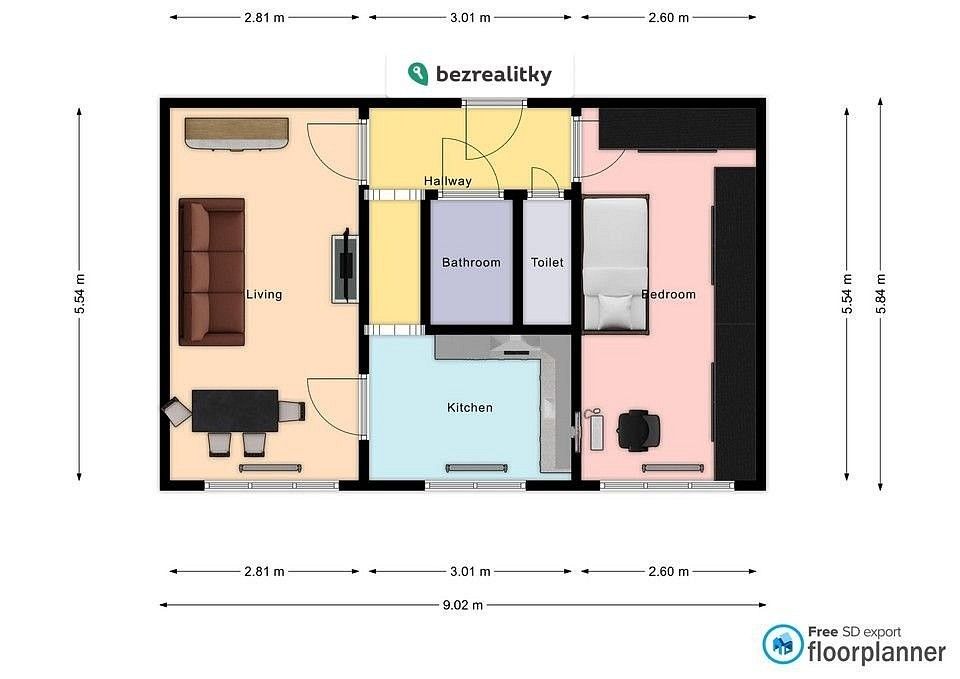 2+1, Praha - Záběhlice, okres Praha 4, Hlavní město Praha, 51 m² - 1