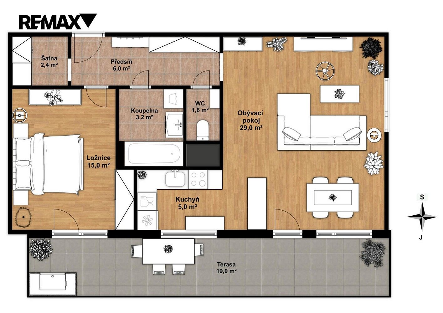 Byt 2+kk · 61 m² · Praha - Dolní Chabry, okres Praha 8, Hlavní město Praha - 3