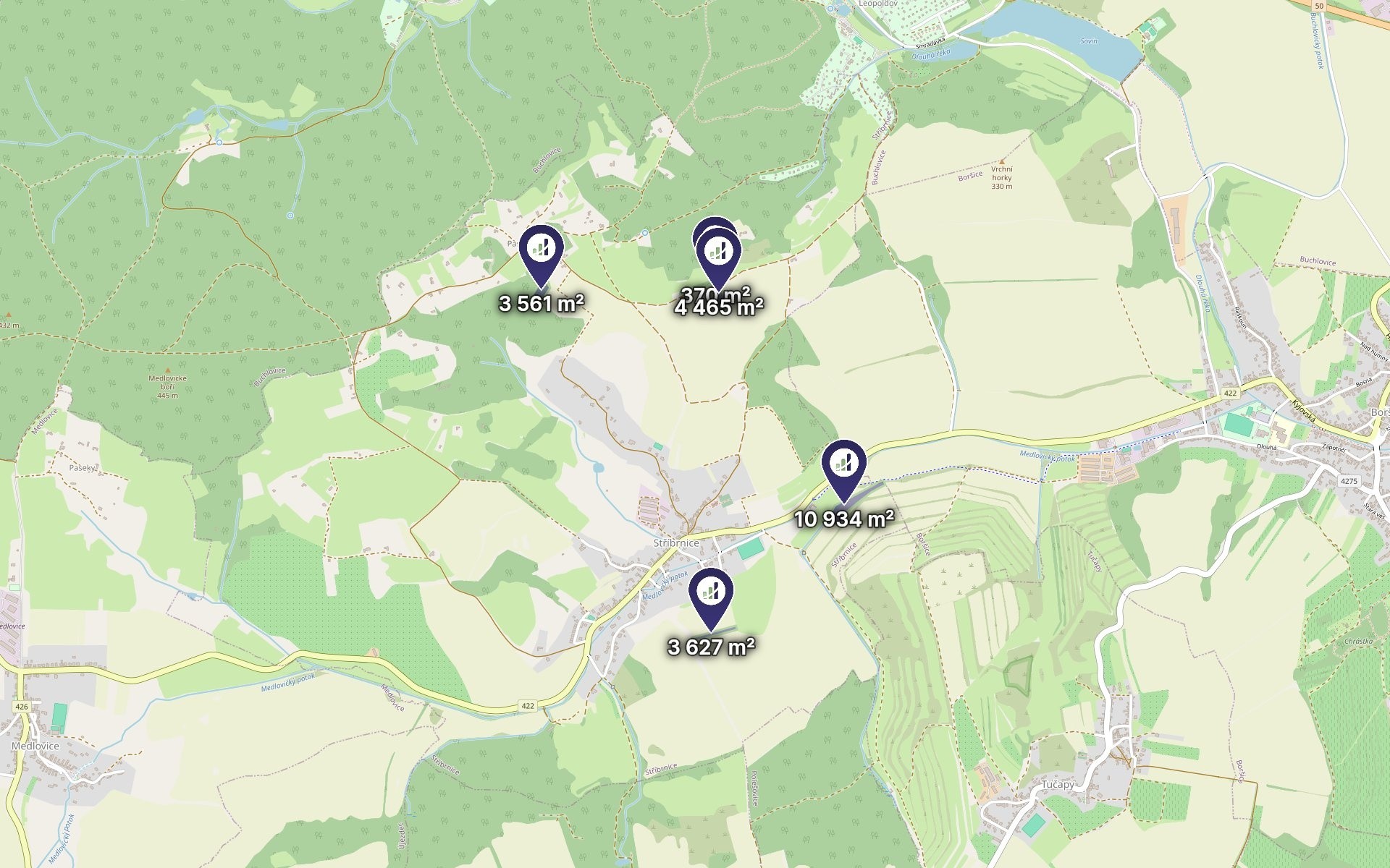 Prodej zemědělský pozemek - Stříbrnice, 5 739 m² - 5