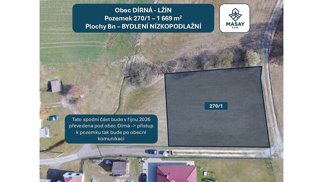Pozemek pro bydlení · Dírná - Lžín, okres Tábor - 3