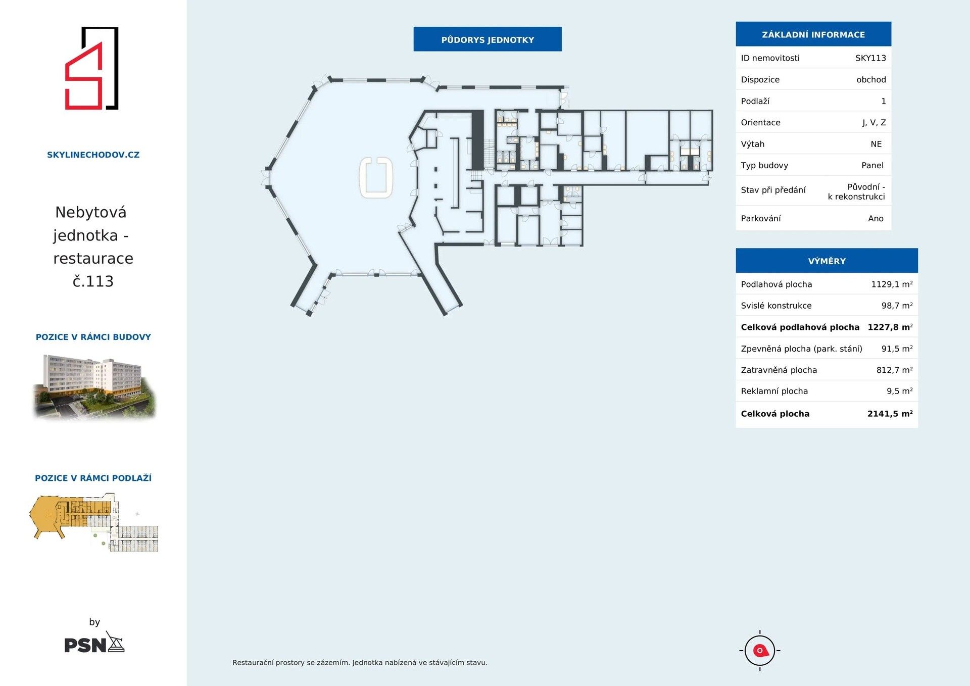 Prodej obchodní prostory - Čenětická, Praha, 1 m²