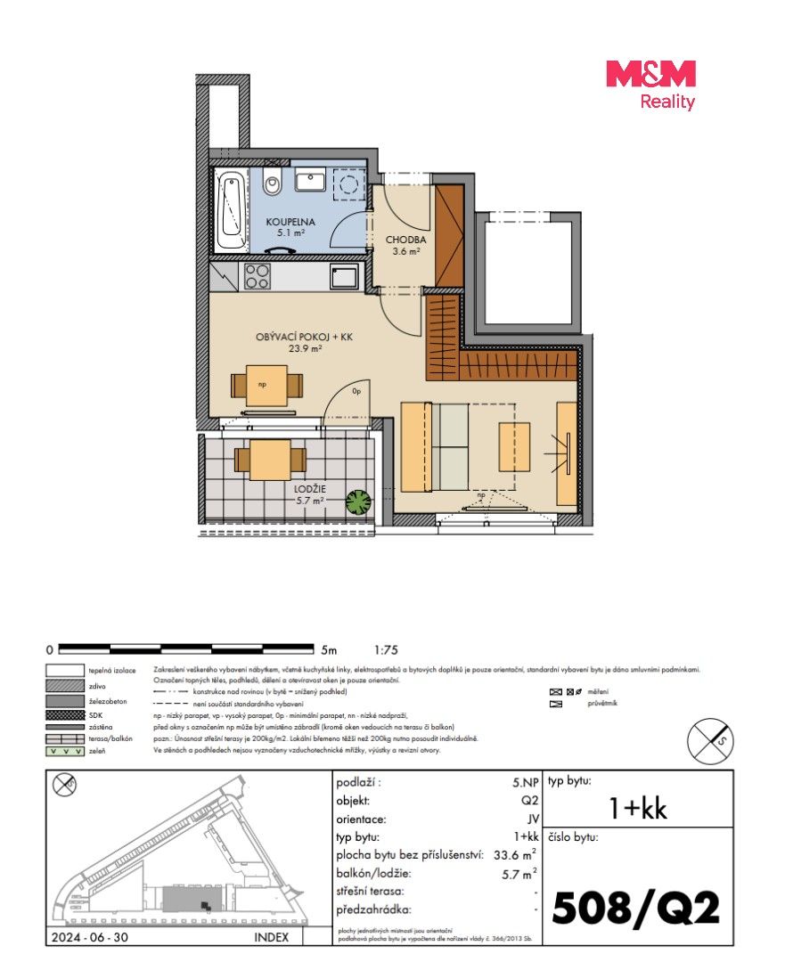 Byt 1+kk · 34 m² · Gollové, Praha - 3