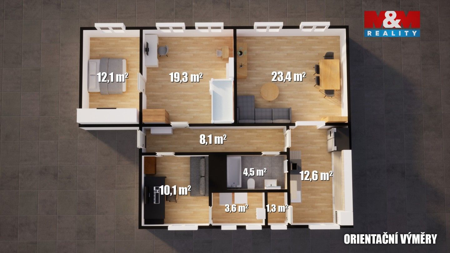 Byt 4+1 · 94 m² · Nerudova, Děčín - 3