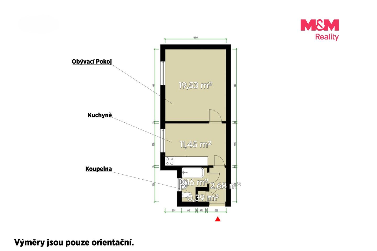 Byt 1+1 · 37 m² · Sladkovského, Plzeň - 3