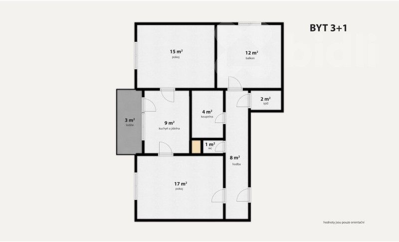 Byt 3+1 · 68 m² · Děčín XXVII-Březiny - 3