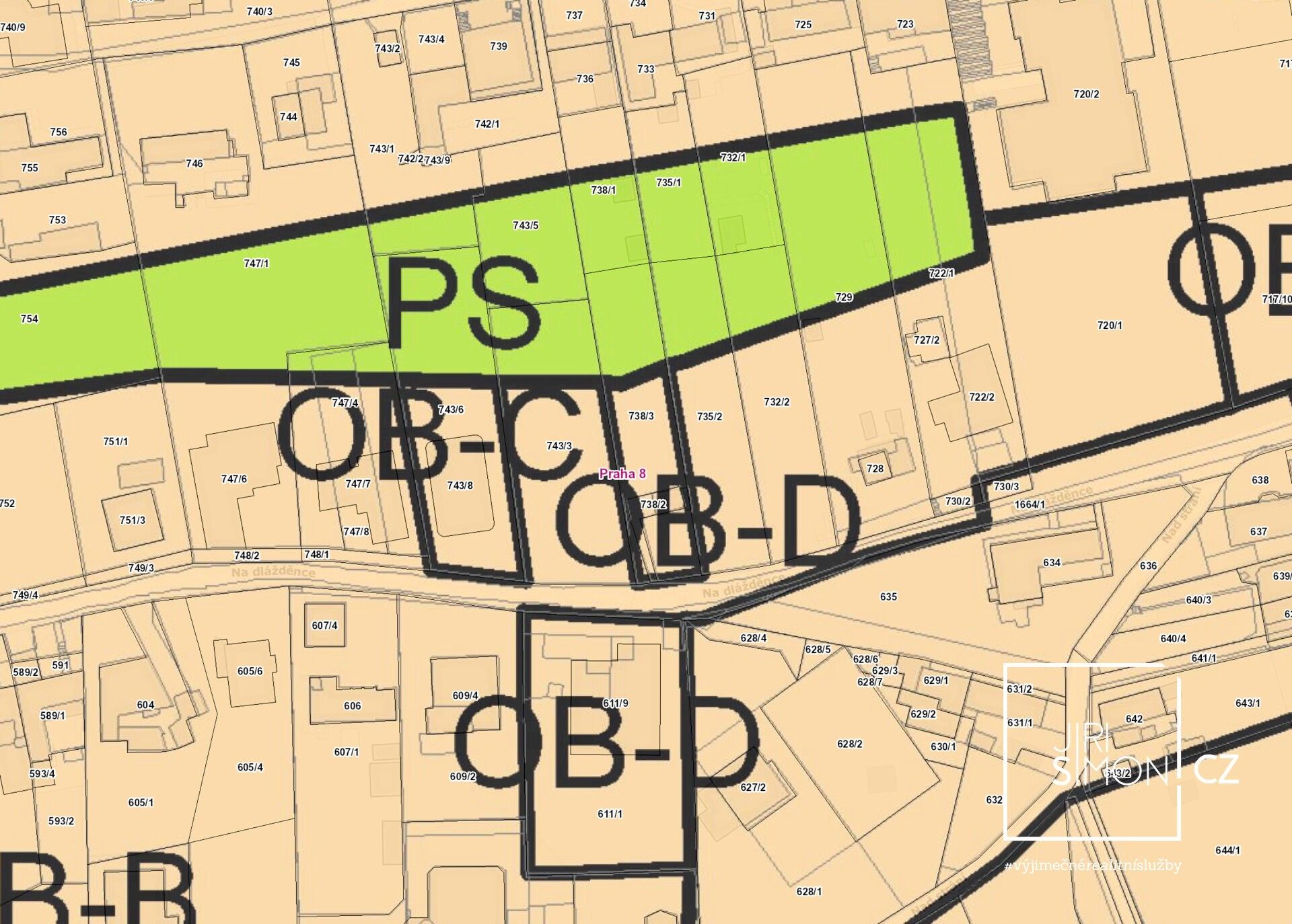 Pozemek pro bydlení · 700 m² · Na dlážděnce  , Praha - 4