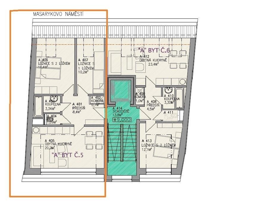 3+kk, Masarykovo náměstí 47, Bystřice nad Pernštejnem, 59 m² - 2