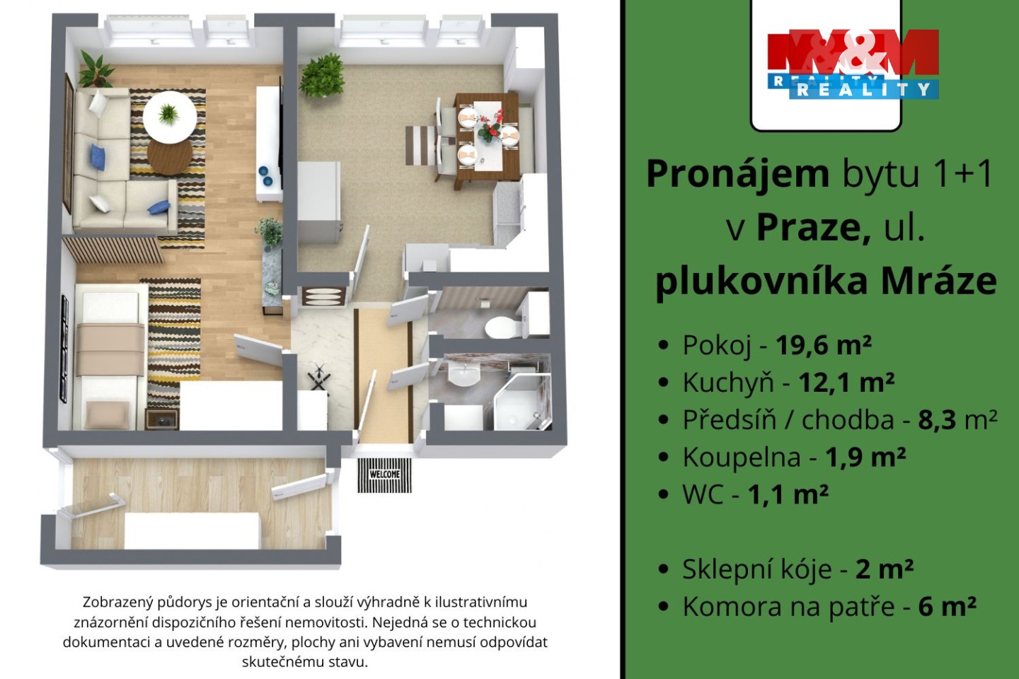 Byt 1+1 – Praha, Hostivař – pohled 5