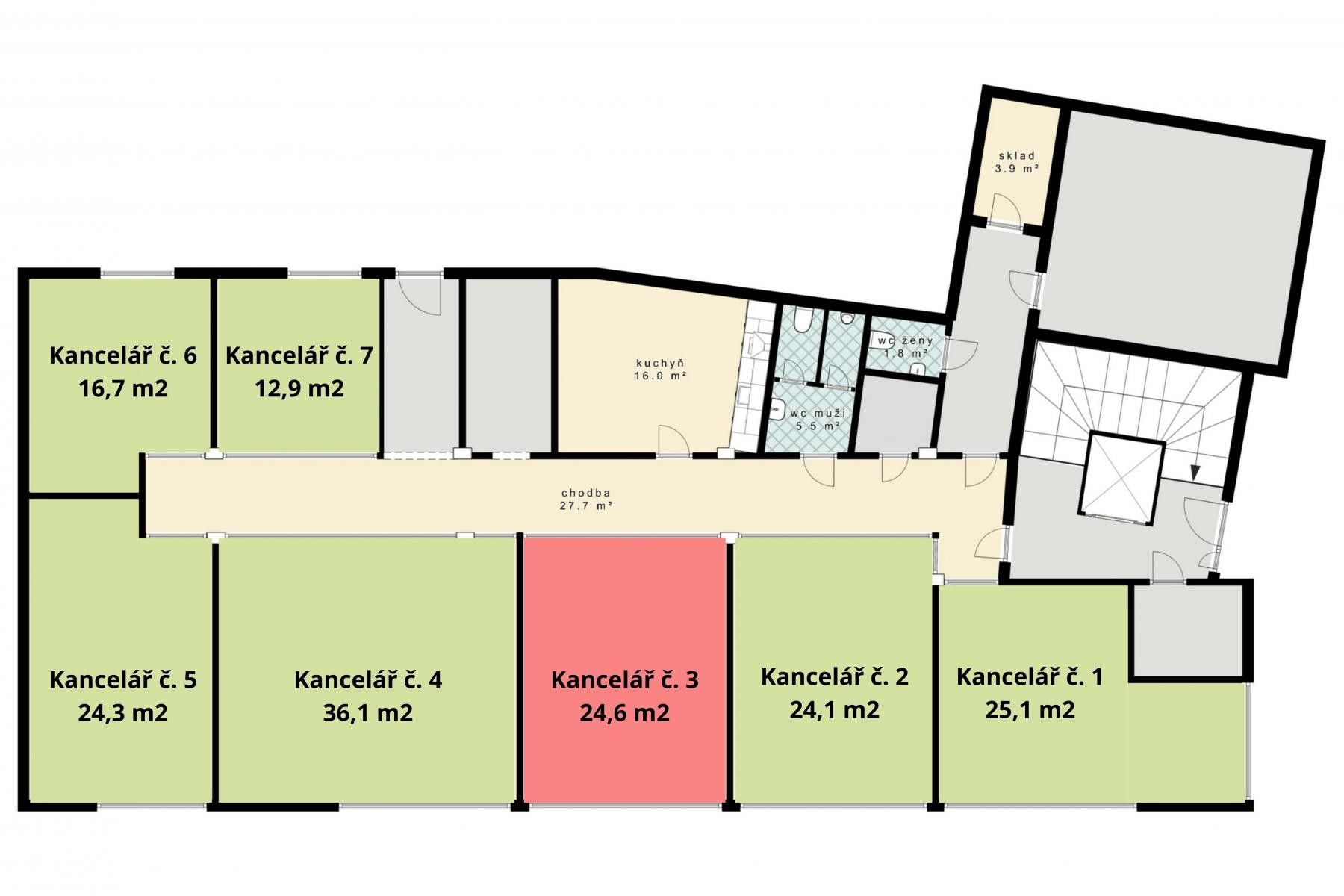 Kanceláře, K. Šafáře  , České Budějovice, 25 m² - 2