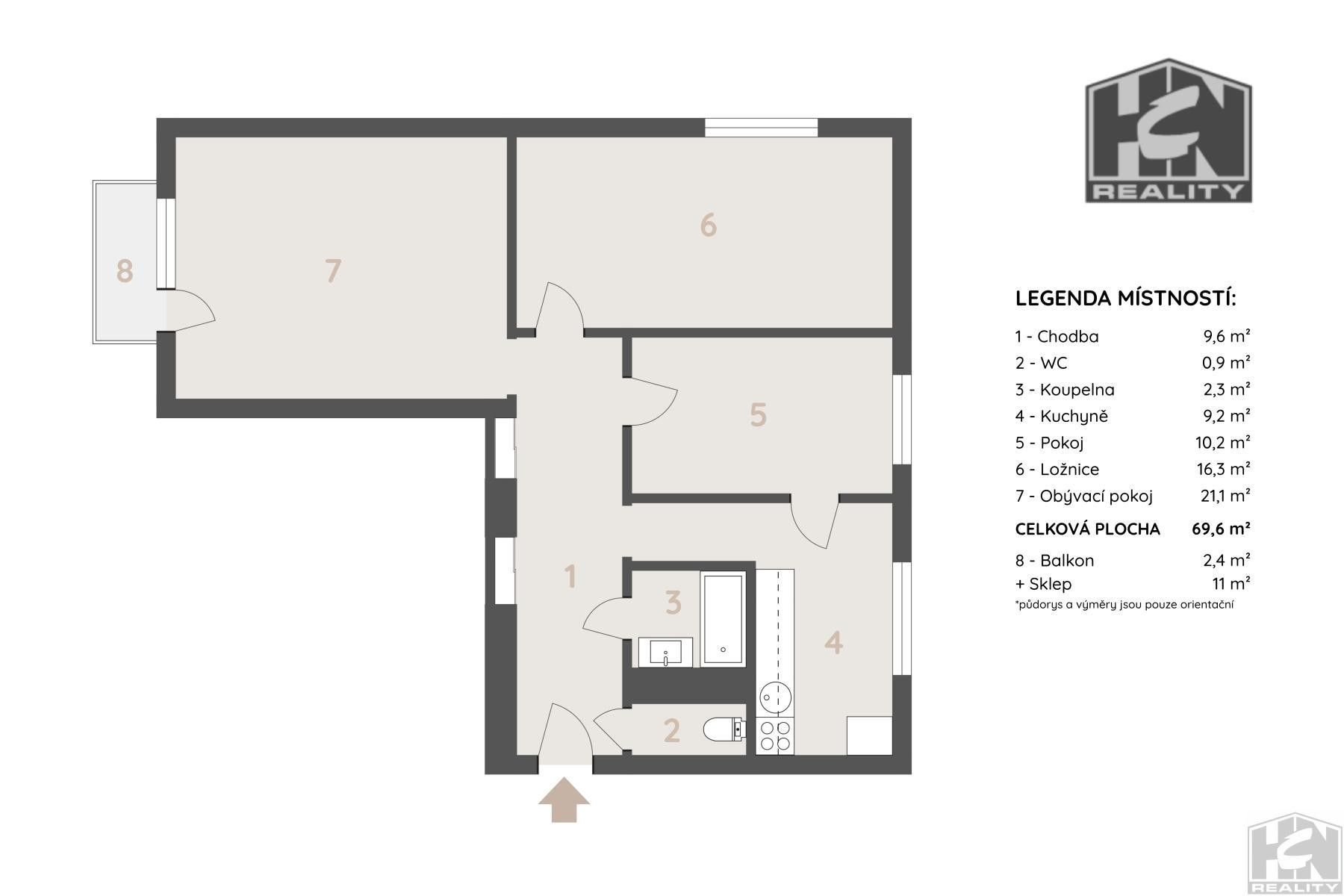 Byt 3+1 · 69 m² · Košťálov - 2