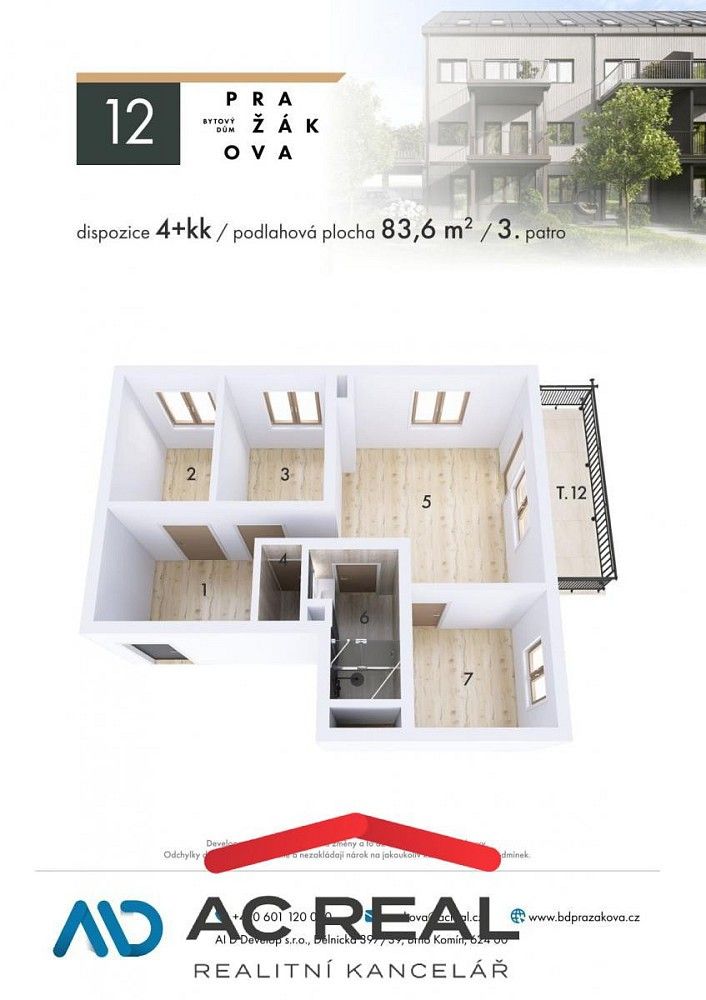 Byt 4+kk · 84 m² · Brno - Horní Heršpice, okres Brno-město, Jihomoravský kraj - 4