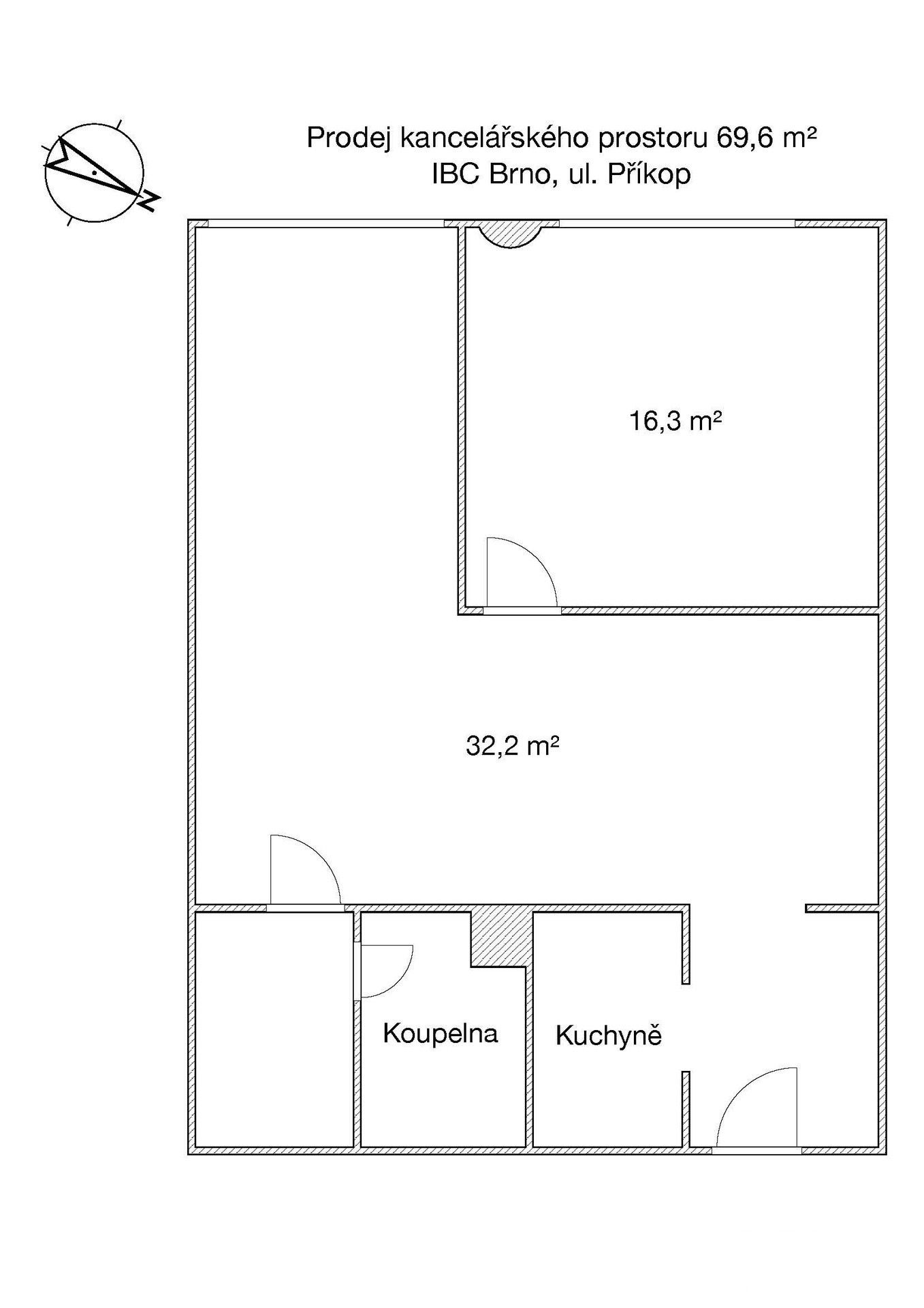 Prodej kancelář - Příkop, Brno, 70 m² - 5