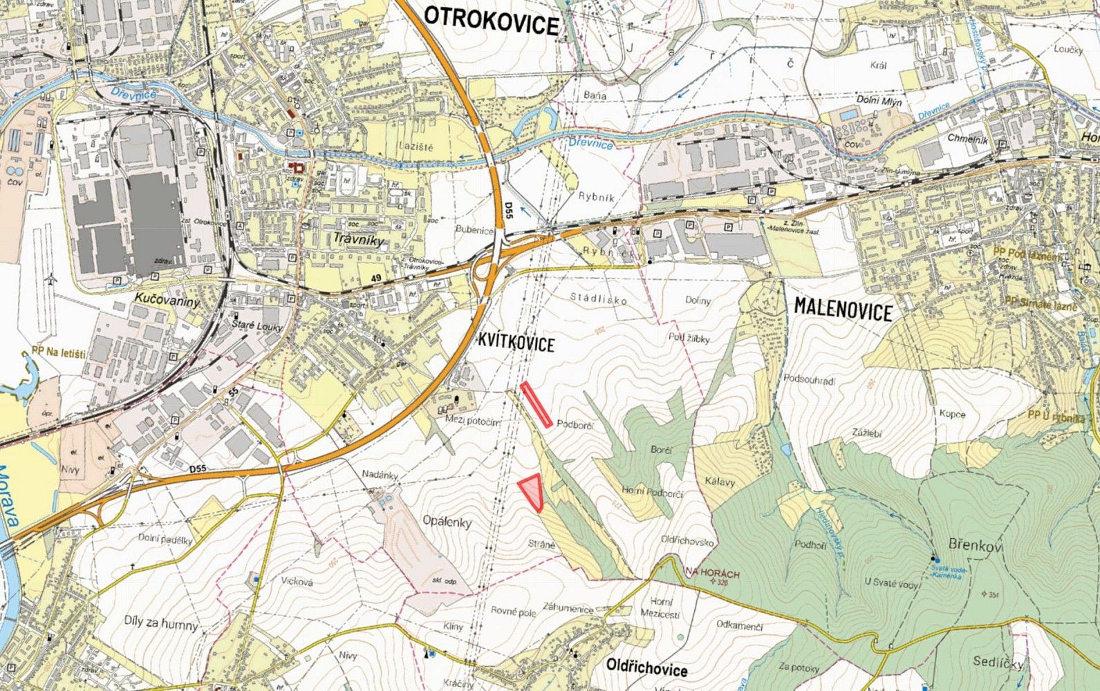 Zemědělské pozemky, Otrokovice - Kvítkovice, okres Zlín, Zlínský kraj - 2