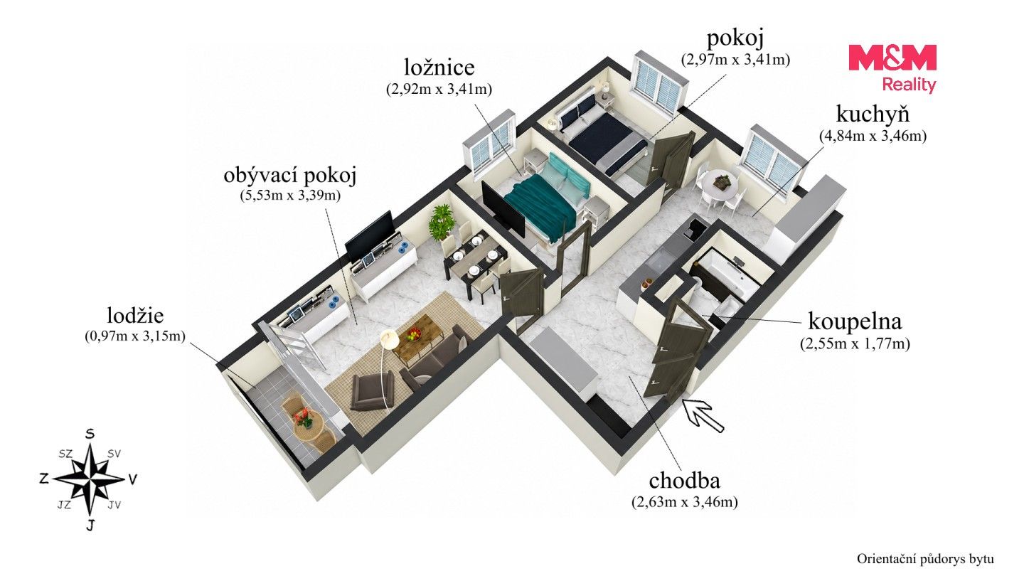 Byt 3+1 · 64 m² · Bezručova, Chomutov - 4
