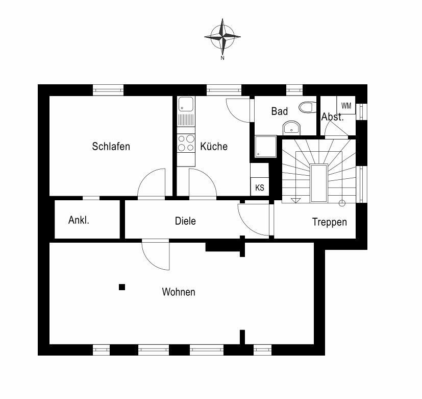 2+1, Hochrad 33 Hamburg Othmarschen Hamburg 22605, 63 m² - 2