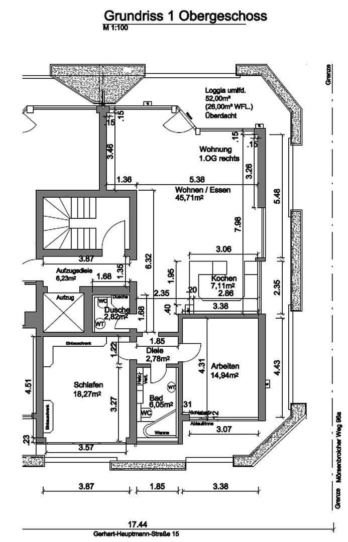 3+1, Düsseldorf Mörsenbroich Nordrhein-Westfalen 40470, 124 m² - 2
