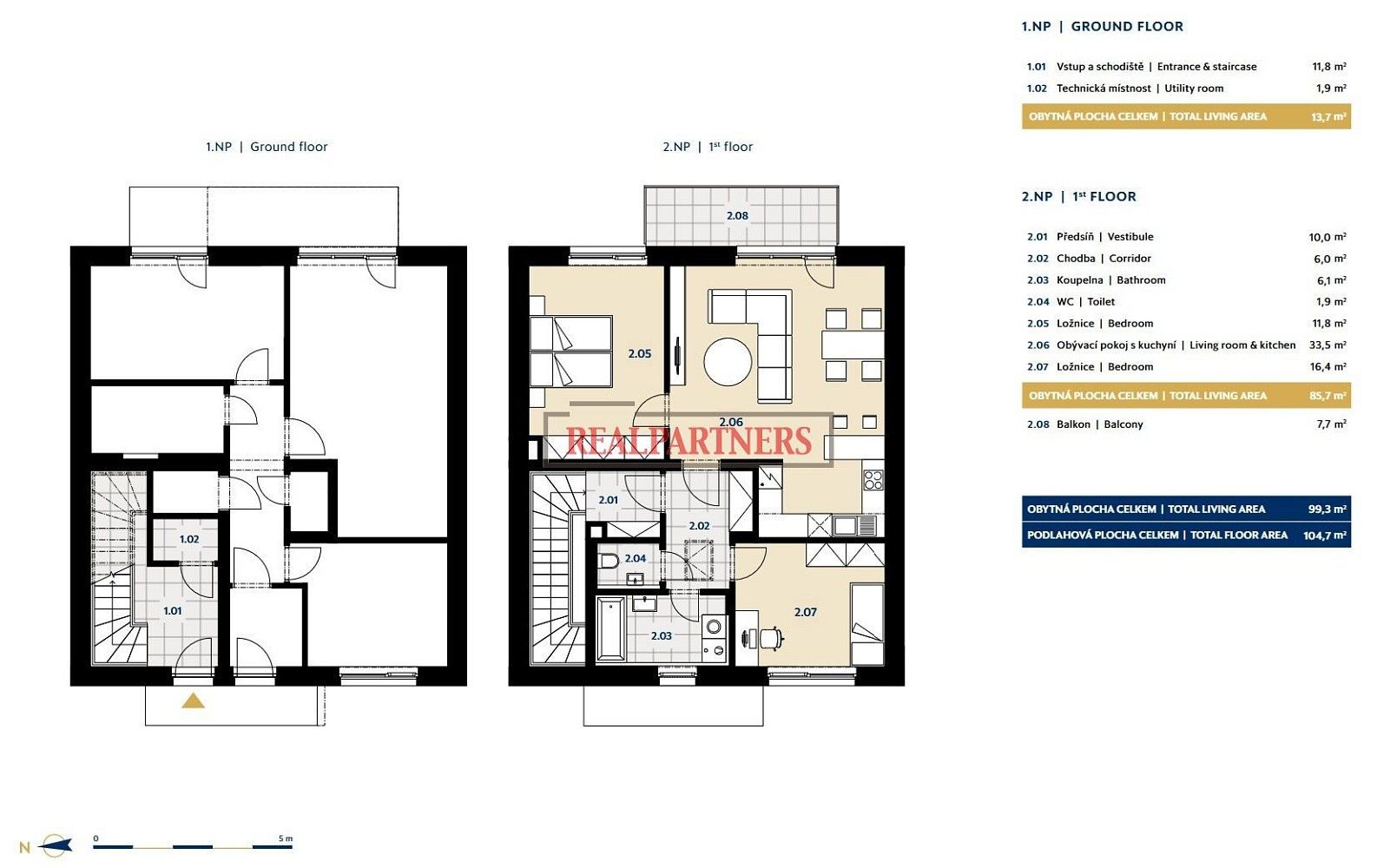 3+kk, Statenice, okres Praha-západ, Středočeský kraj, 107 m² - 2
