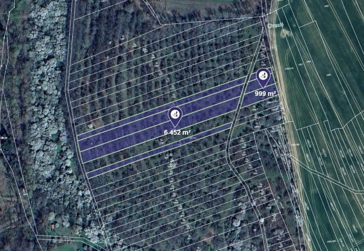 Zahrady, Velehrad, 7 451 m²