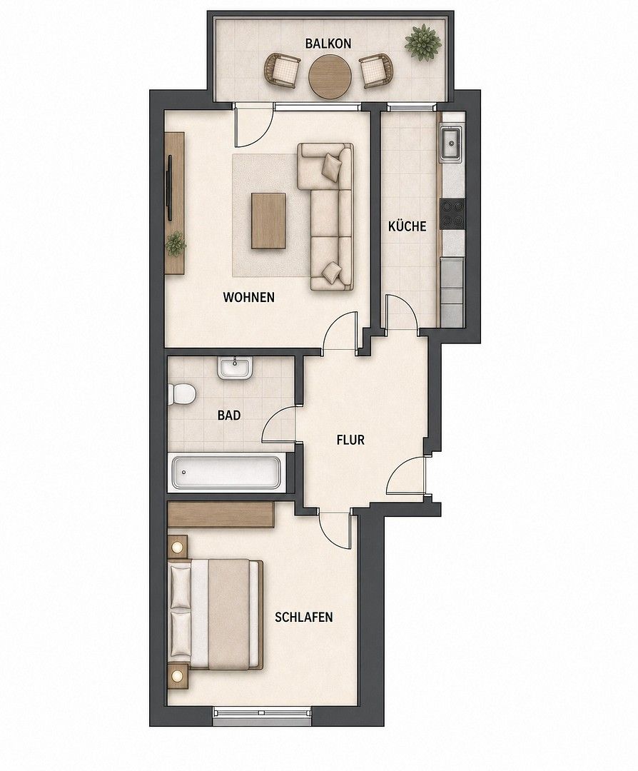 2+1, Leißnerstraße 30, , Sasko, 54 m² - 2