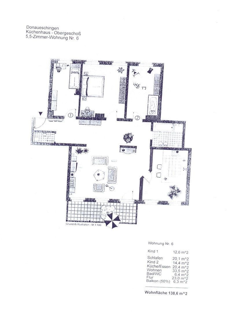 5+kk, Villingerstr.117, , Bádensko-Württembersko, 139 m² - 1