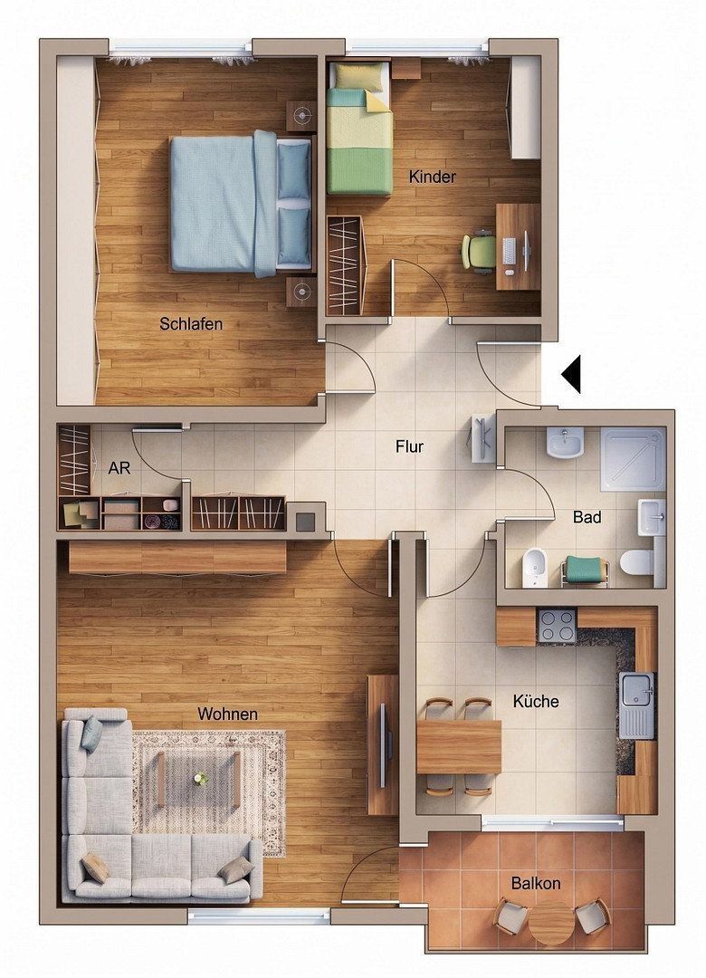 3+1, Mergenthauer Weg 50, , Bavorsko, 93 m² - 2