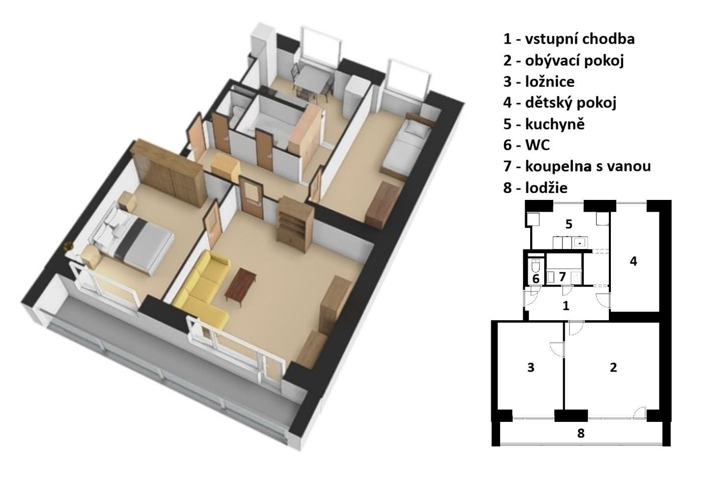 Byt 3+1 · 62 m² · Rudník - 4