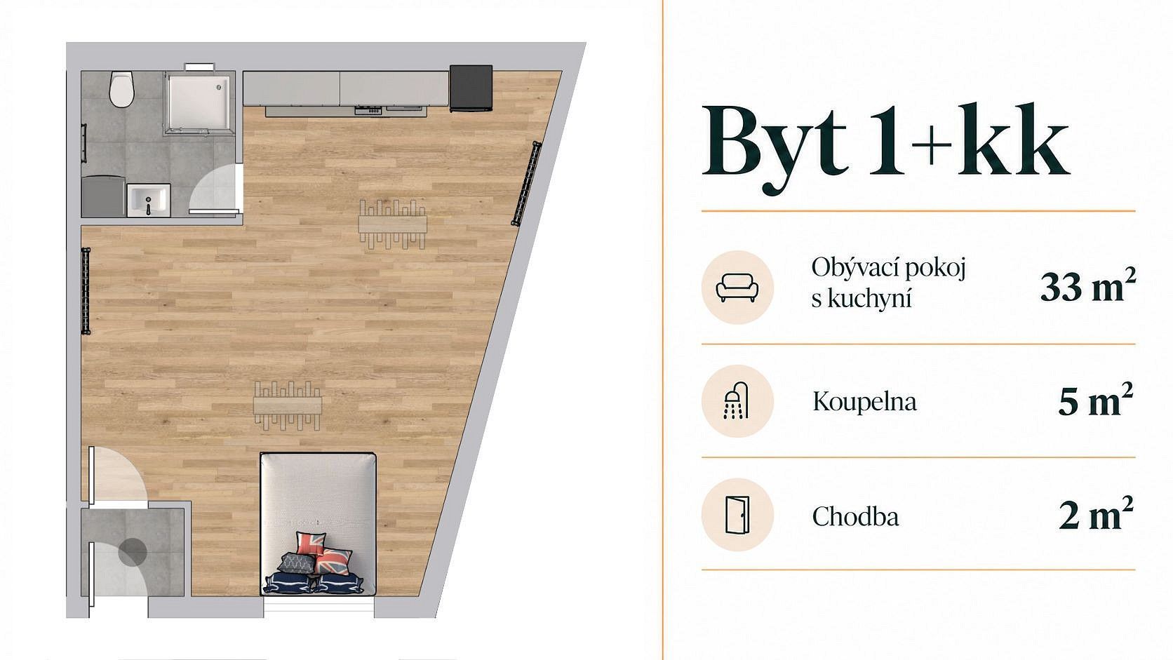 Byt 1+kk · 40 m² · Českolipská, Mělník - 4