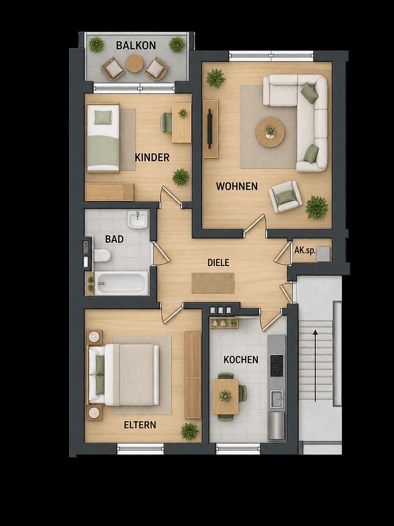 3+1, Gustavstraße 72 Oberhausen Alt-Oberhausen Nordrhein-Westfalen 46049, 70 m²