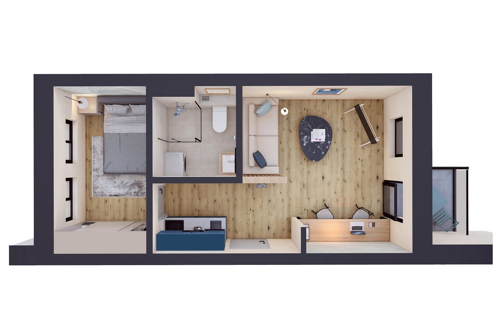 2+1, , Mecklenburg-Vorpommern, 30 m² - 1