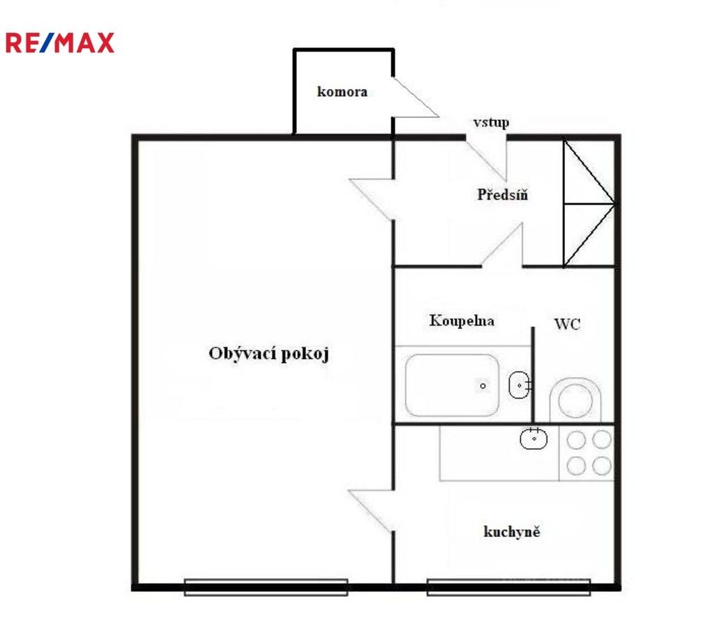 1+kk, U Stadionu, Most, 27 m²