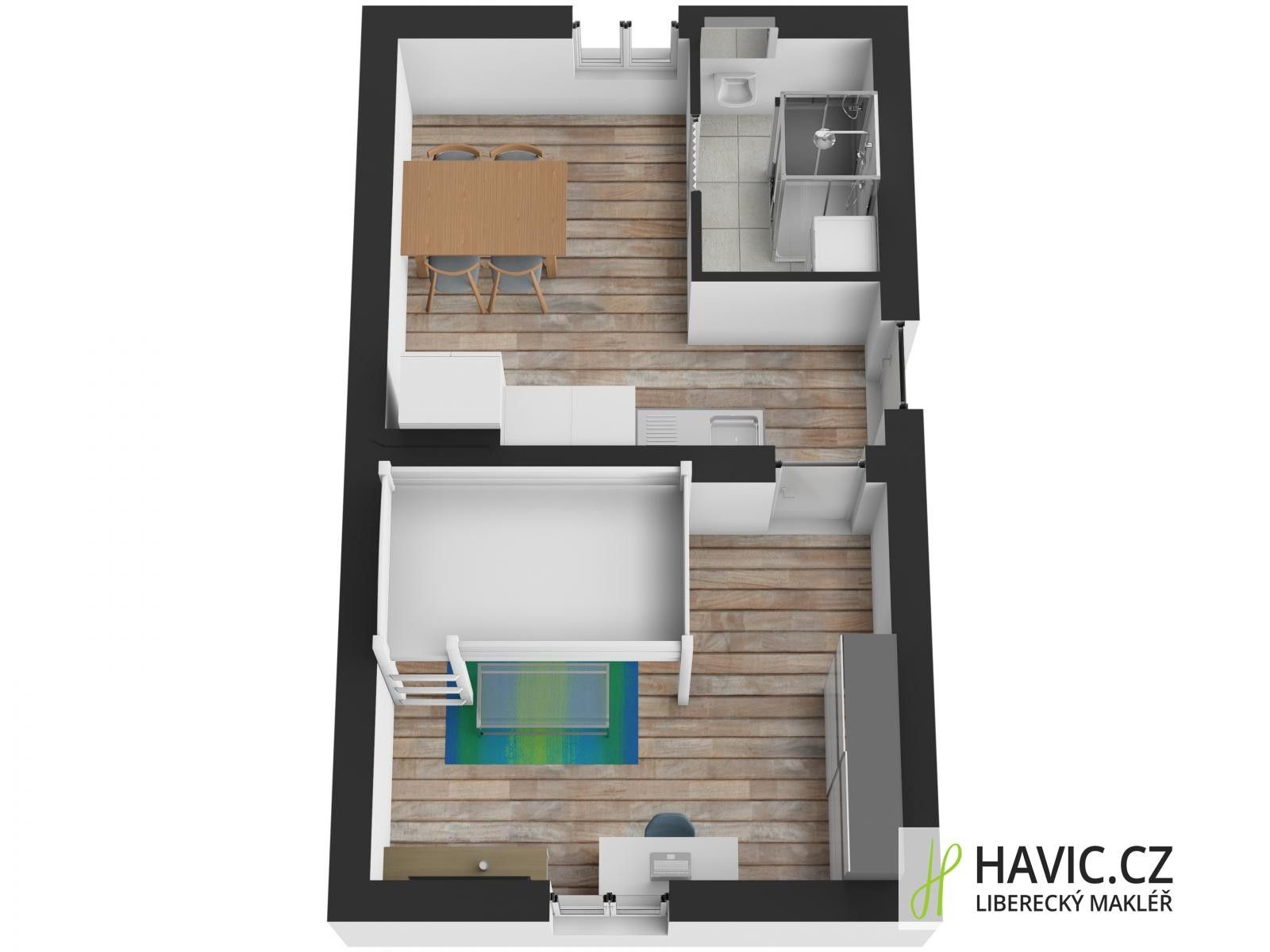 Prodej byt 1+1 - Liberecká, Hrádek nad Nisou, 34 m²