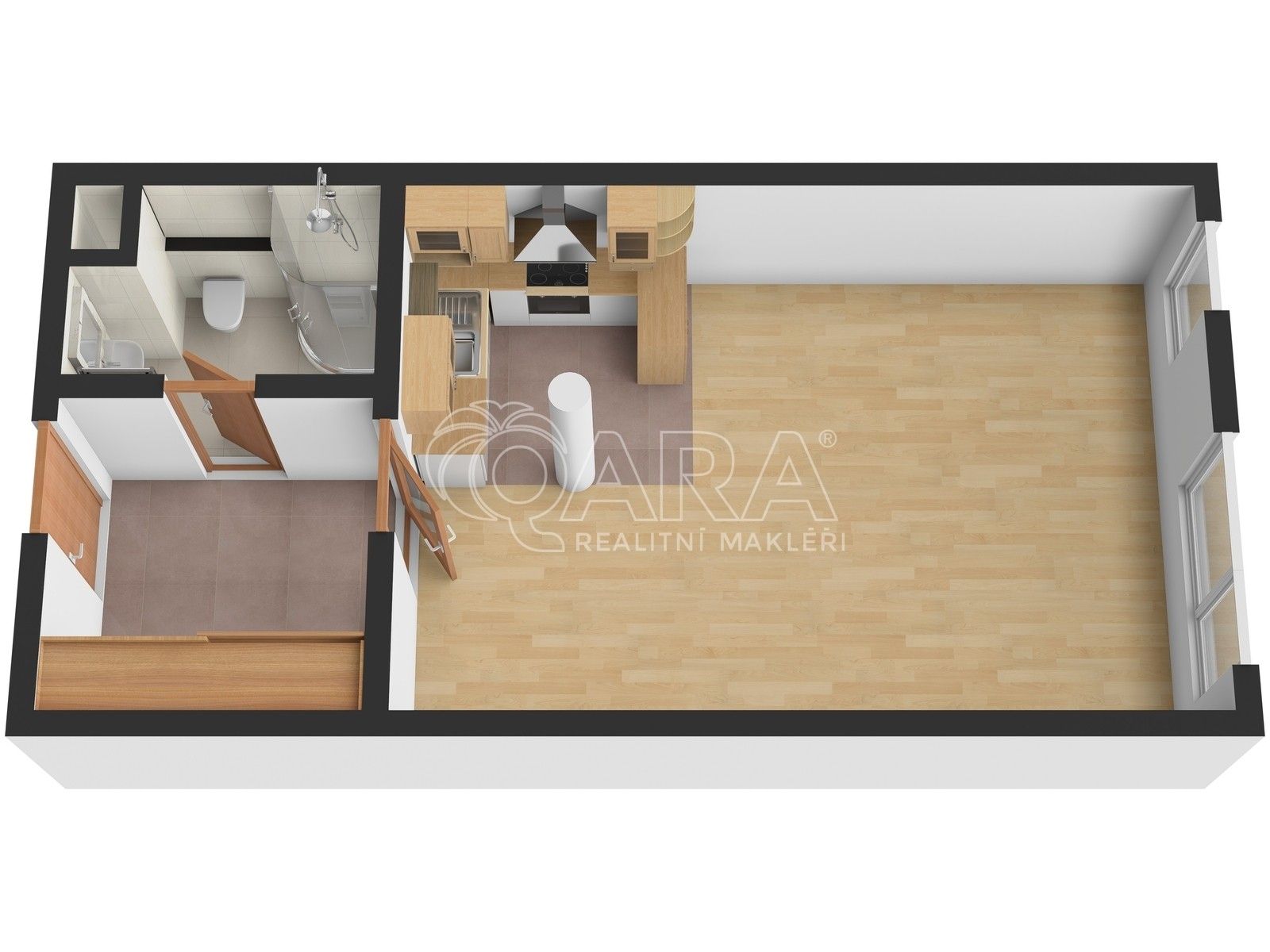 Pronájem byt 1+kk - Nad šestikopy 835, Praha, 36 m²