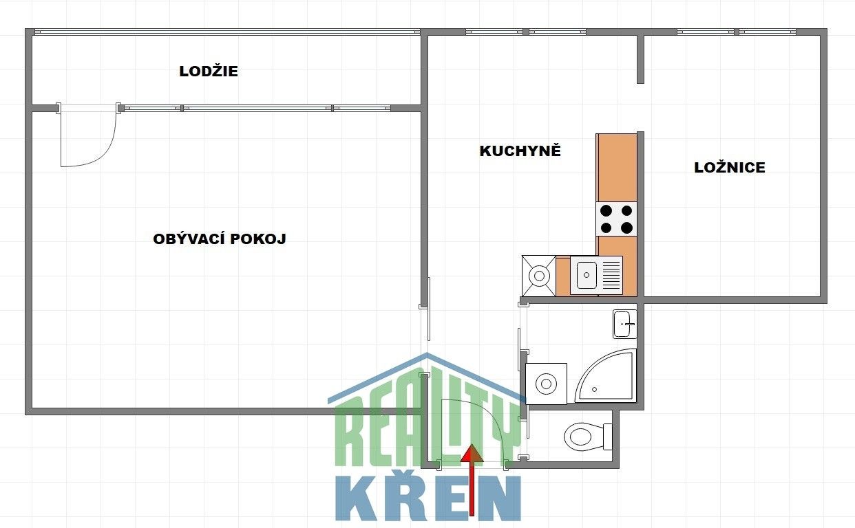Byt 2+1, 57 m²