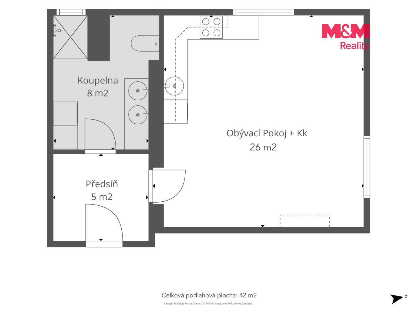 Byt 1+kk · 38 m² · V břízkách, Praha - 4