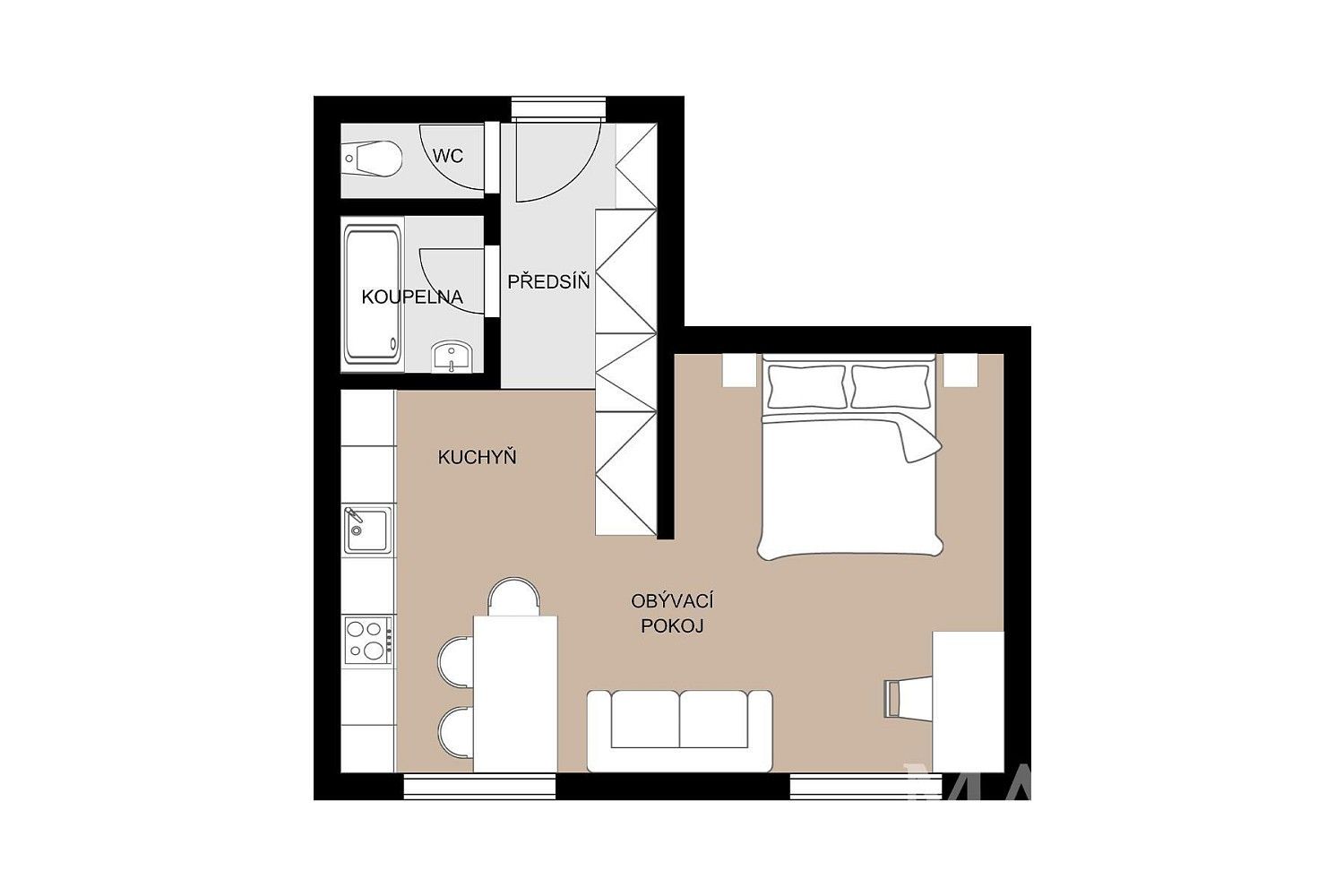 1+kk, Praha - Bubeneč, okres Praha 7, Hlavní město Praha, 37 m² - 2