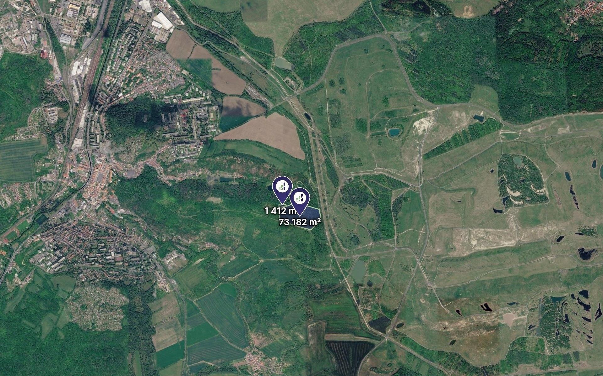 Zemědělské pozemky, Bílina, 74 594 m² - 2