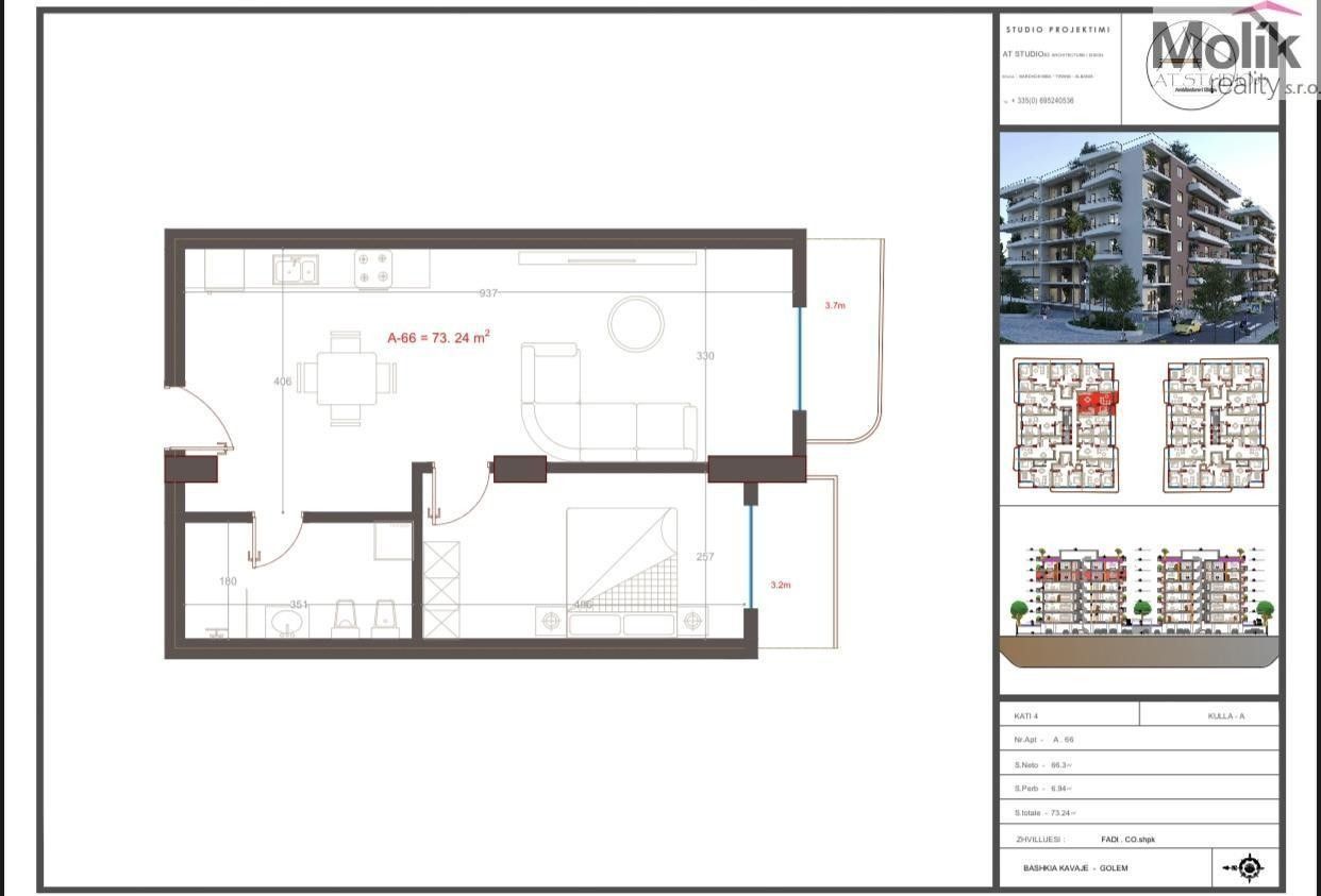 Byt 2+kk · 64 m² · Golem - 4