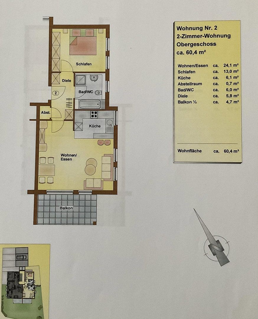 2+1, , Bádensko-Württembersko, 61 m² - 2