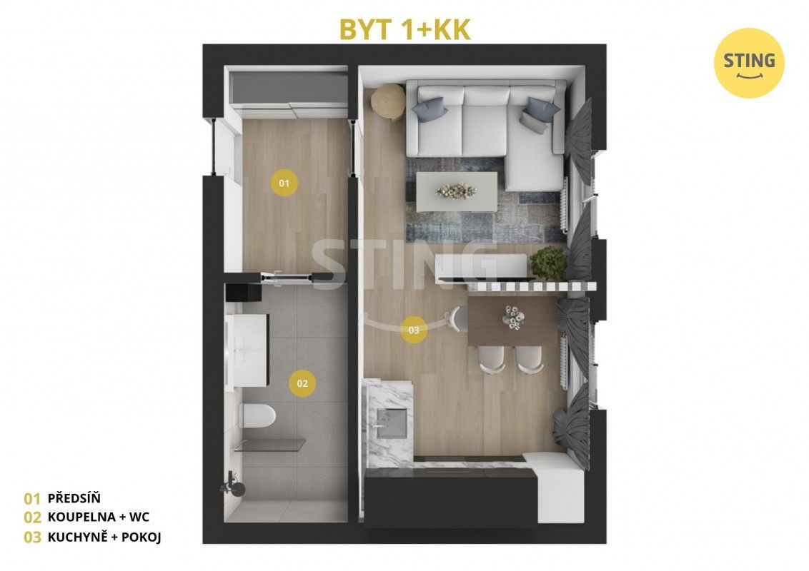 Pronájem byt 1+kk - Hviezdoslavova, Opava Předměstí, 25 m² - 2