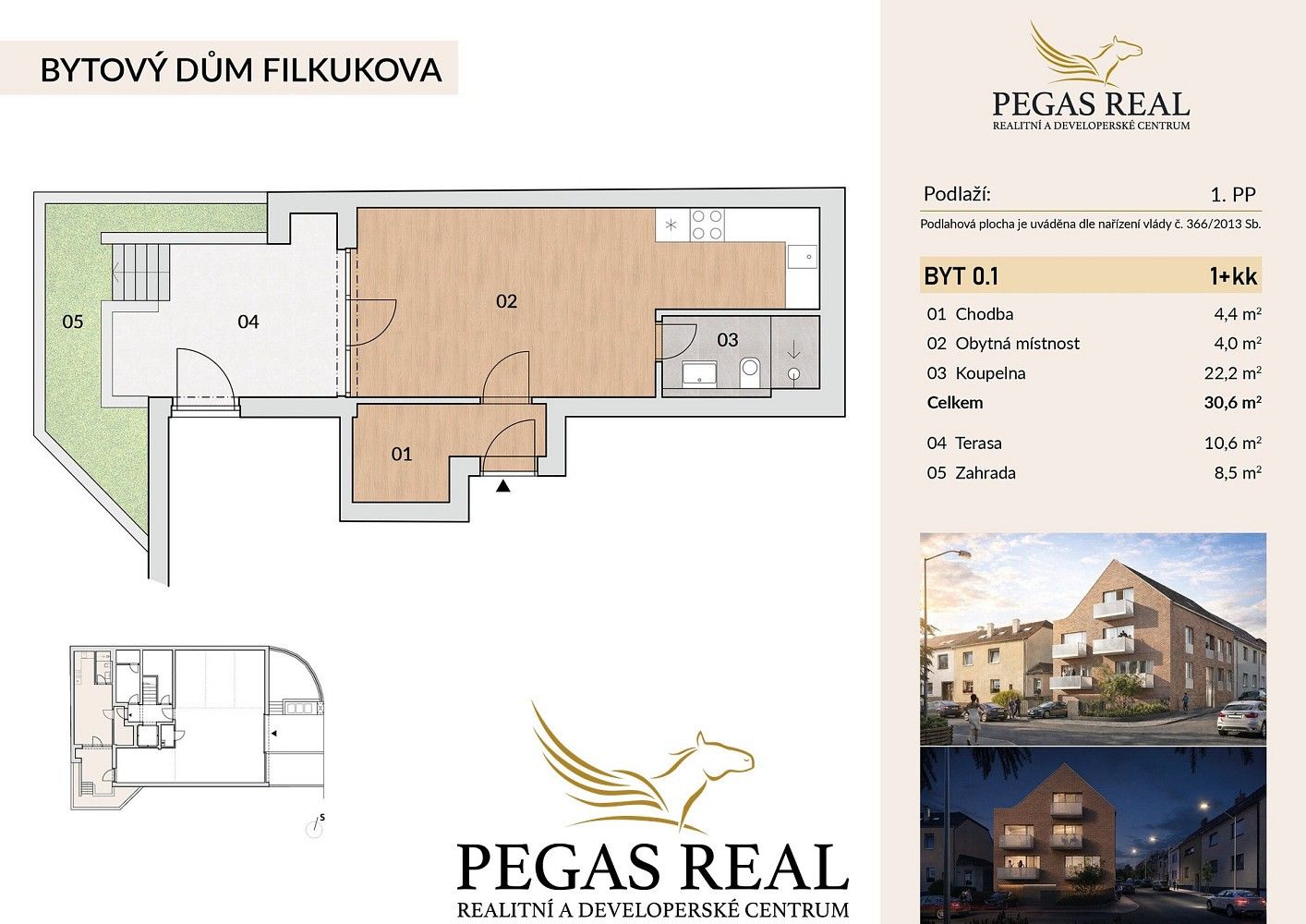 Byt 1+kk · 31 m² · Brno - Řečkovice, okres Brno-město, Jihomoravský kraj - 3