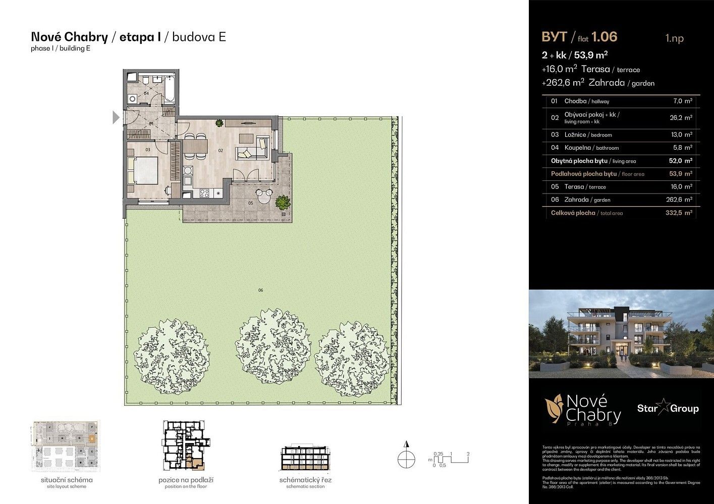 2+kk, Praha - Dolní Chabry, okres Praha 8, Hlavní město Praha, 53 m² - 2