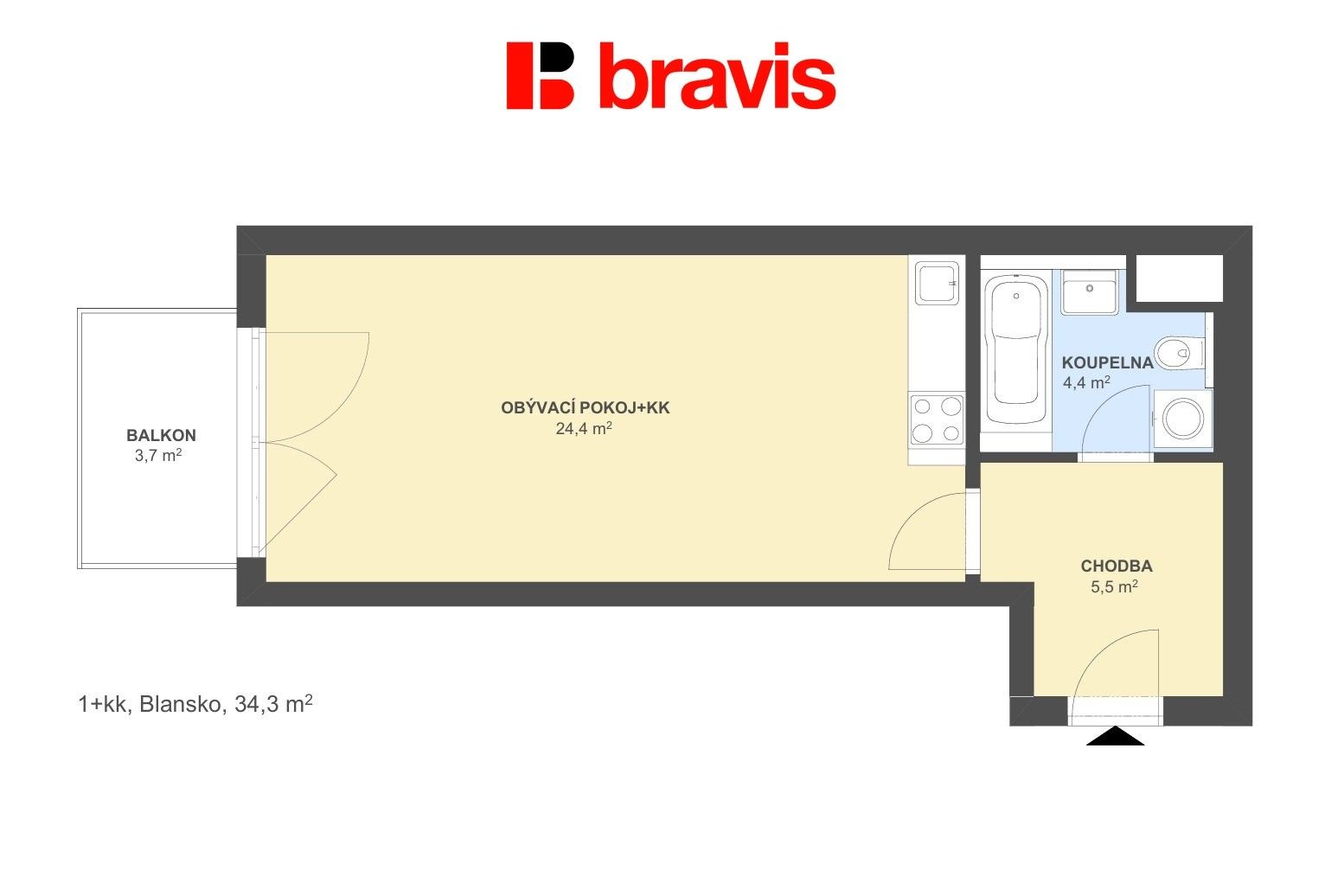 Prodej byt 1+kk - Zborovec  , Blansko, 34 m² - 5