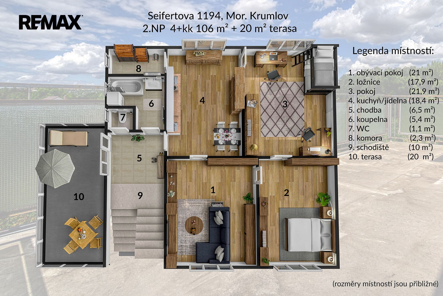 Prodej byt 4+kk - Seifertova, Moravský Krumlov - Rakšice, okres Znojmo, 126 m² - 5
