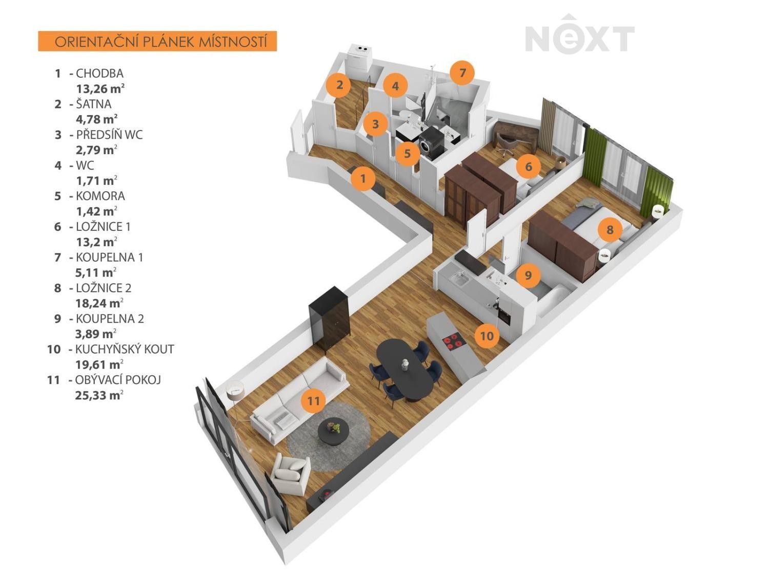 Byt 3+kk · 115 m² · Holečkova, Praha Smíchov - 3