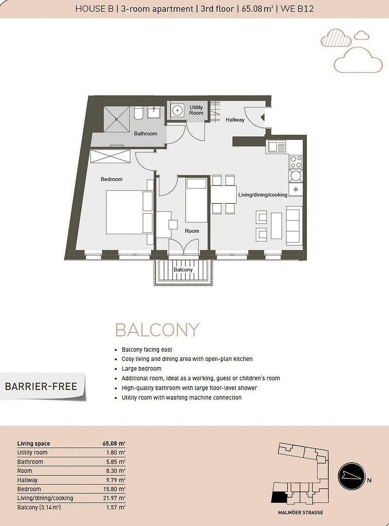 3+1, Malmöer Straße 28 Berlin Prenzlauer Berg Berlin 10439, 66 m² - 2