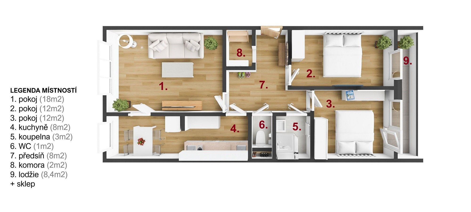 3+1, Praha - Žižkov, okres Praha 3, Hlavní město Praha, 83 m² - 2