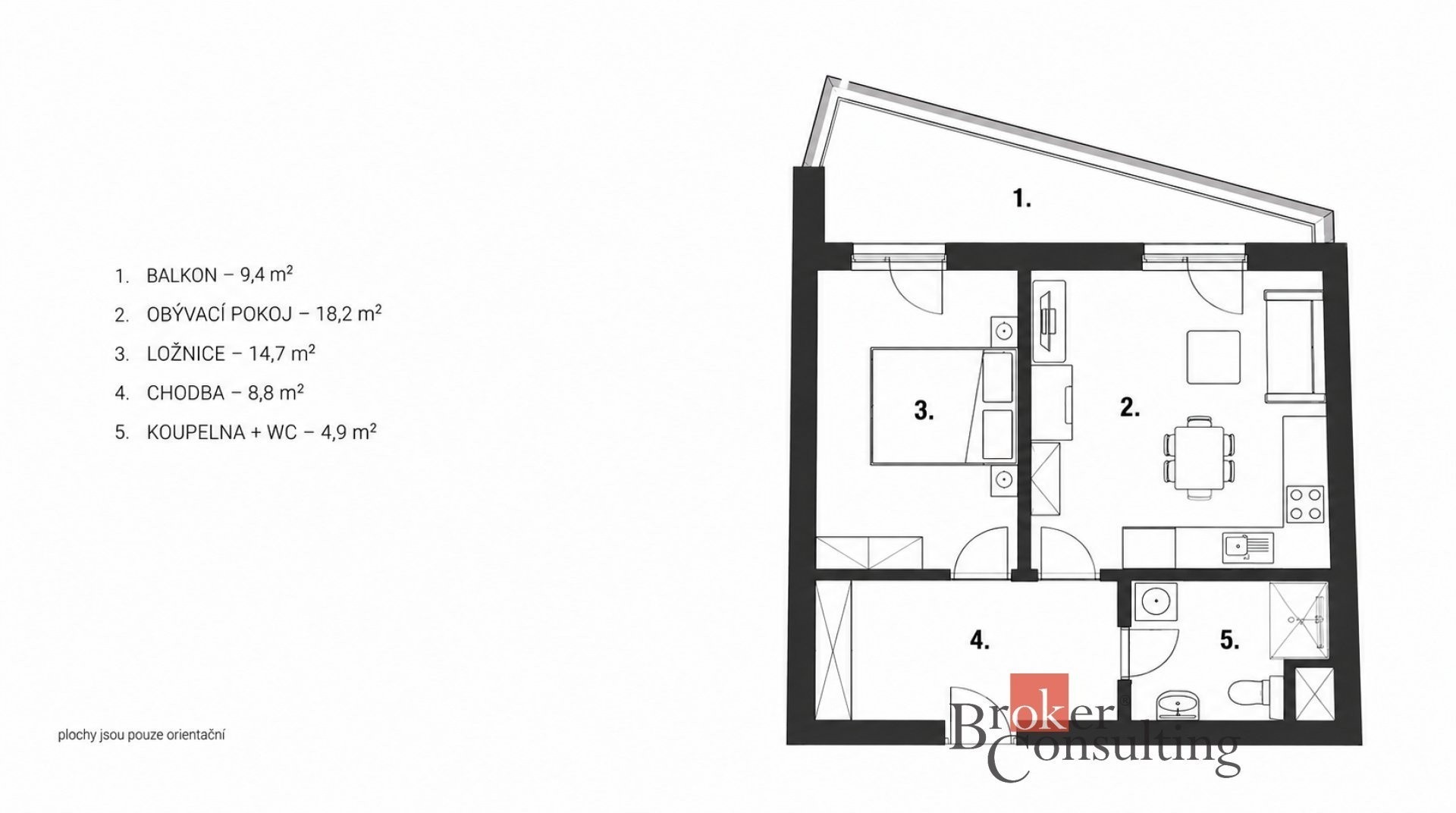 Prodej byt 2+kk - U Sportovní školy,Pardubice VII,Pardubice, 49 m² - 5